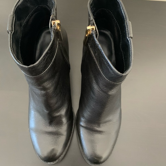 Leather Booties with Gold Accent - Picture 4 of 5